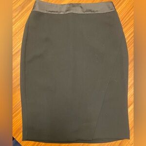 Mango Black Pencil Skirt with Satin Waistband
